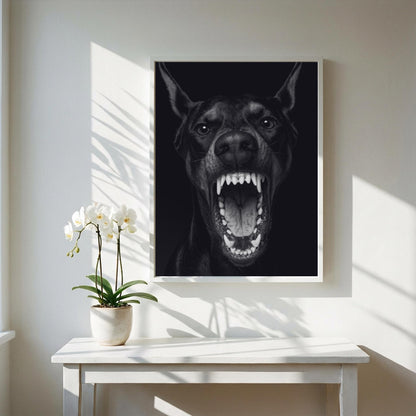 Wild Stare Black & White Minimalist Wildlife Wall Art | Modern Animal Portrait Decor | Intense Safari Poster Print