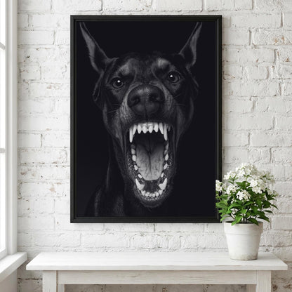 Wild Stare Black & White Minimalist Wildlife Wall Art | Modern Animal Portrait Decor | Intense Safari Poster Print