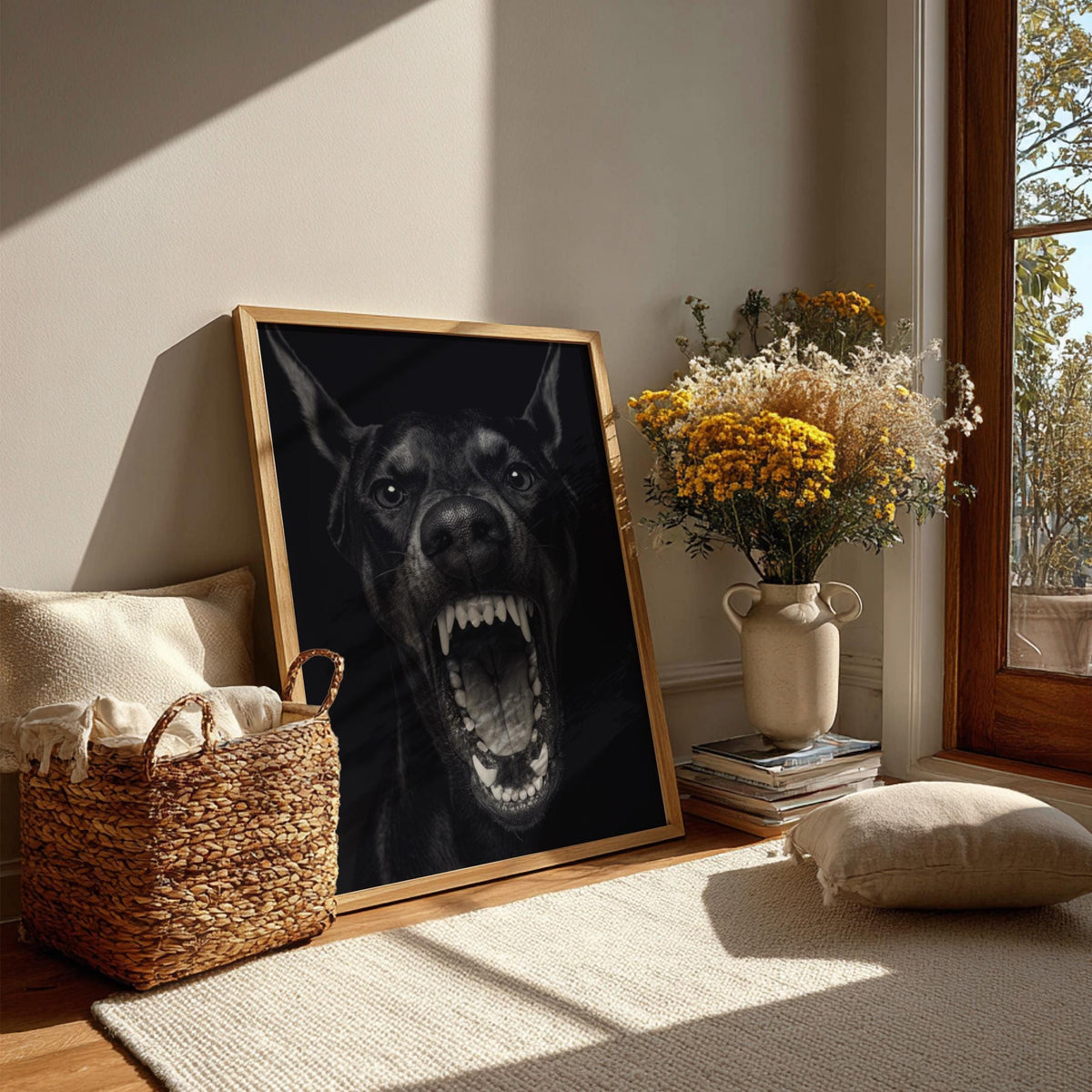 Wild Stare Black & White Minimalist Wildlife Wall Art | Modern Animal Portrait Decor | Intense Safari Poster Print