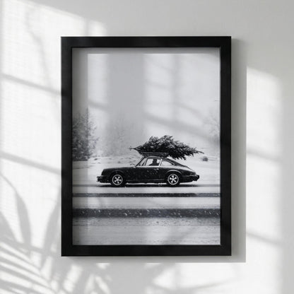Winter Mood Black & White Minimalist Landscape Wall Art | Modern Seasonal Decor | Calm Snow Aesthetic Poster Print