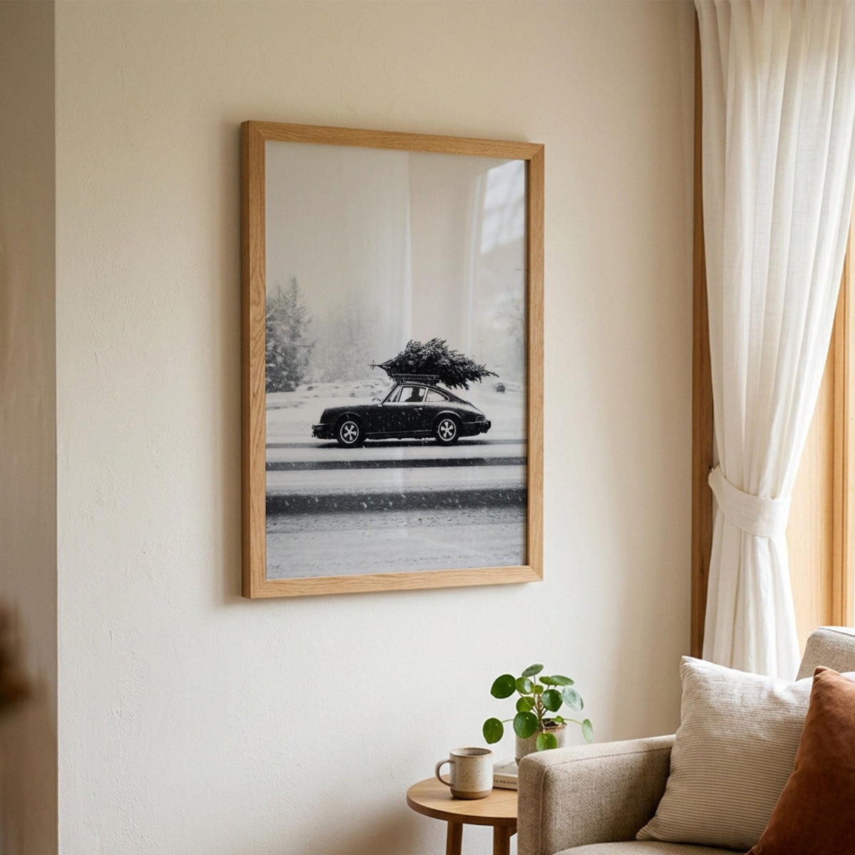 Winter Mood Black & White Minimalist Landscape Wall Art | Modern Seasonal Decor | Calm Snow Aesthetic Poster Print