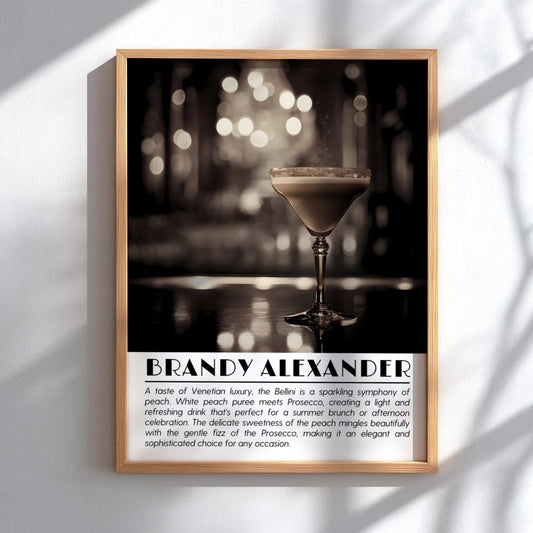Bramble Black & White Poster | Minimalist Cocktail Wall Art | Modern Bar Decor | Classic Drink Print | Kitchen Wall Art