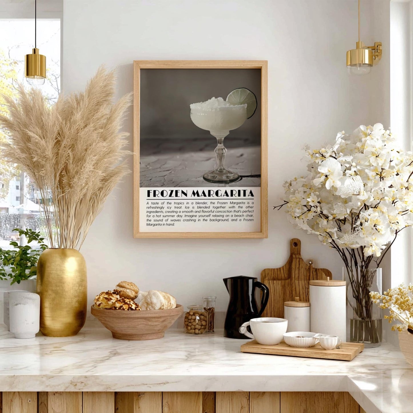 French Blonde Black & White Poster | Minimalist Cocktail Wall Art | Modern Bar Decor | Elegant Drink Print | Kitchen Wall Art