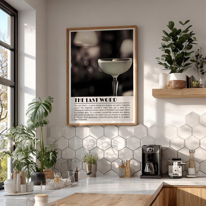 Last Word Black & White Poster | Minimalist Cocktail Wall Art | Modern Bar Decor | Classic Drink Print | Kitchen Wall Art