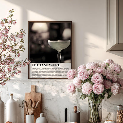 Last Word Black & White Poster | Minimalist Cocktail Wall Art | Modern Bar Decor | Classic Drink Print | Kitchen Wall Art
