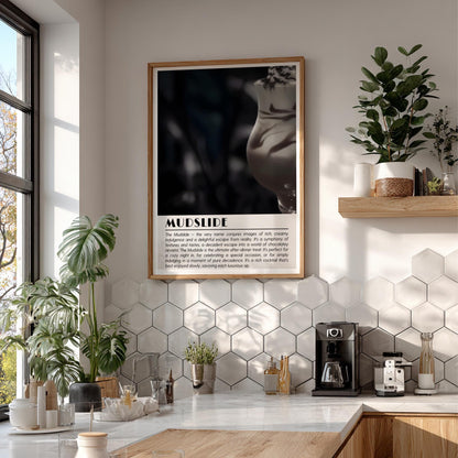 Mudslide Black & White Poster | Minimalist Cocktail Wall Art | Modern Bar Decor | Classic Drink Print | Kitchen Wall Art