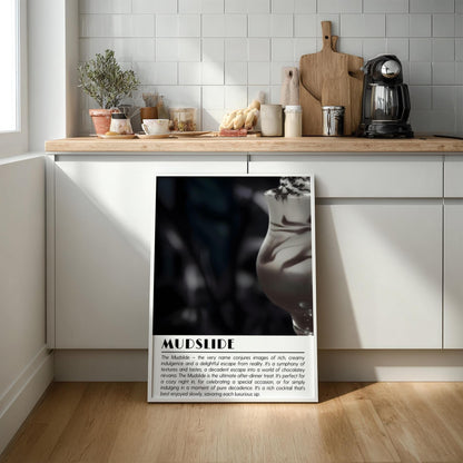 Mudslide Black & White Poster | Minimalist Cocktail Wall Art | Modern Bar Decor | Classic Drink Print | Kitchen Wall Art