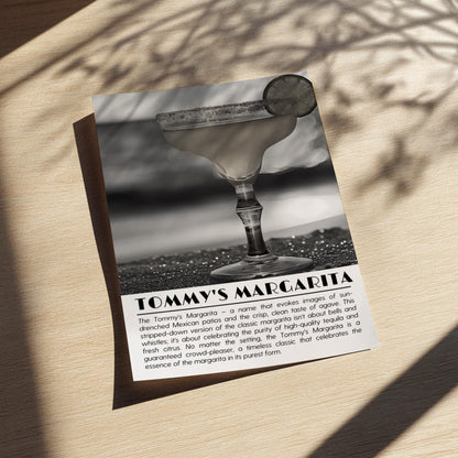 Tommy’s Margarita Black & White Poster | Minimalist Cocktail Wall Art | Modern Bar Decor | Classic Drink Print | Kitchen Art