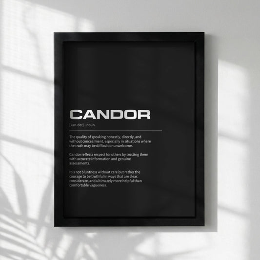 Candor Definition Wall Art | Minimalist Office Decor | Inspirational Quote Print | Meaningful Home Gallery Art | Modern Dictionary Poster