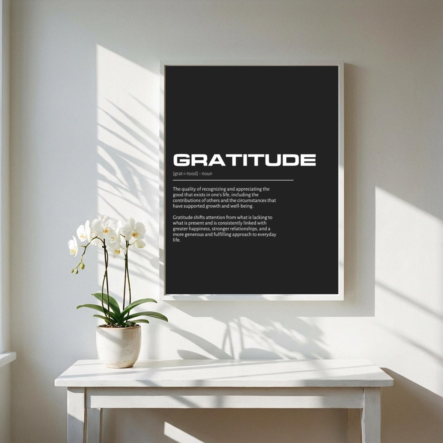 Gratitude Definition Wall Art | Bold Thankfulness & Appreciation Print | Minimalist Mindfulness Poster | Modern Home Gallery Decor |