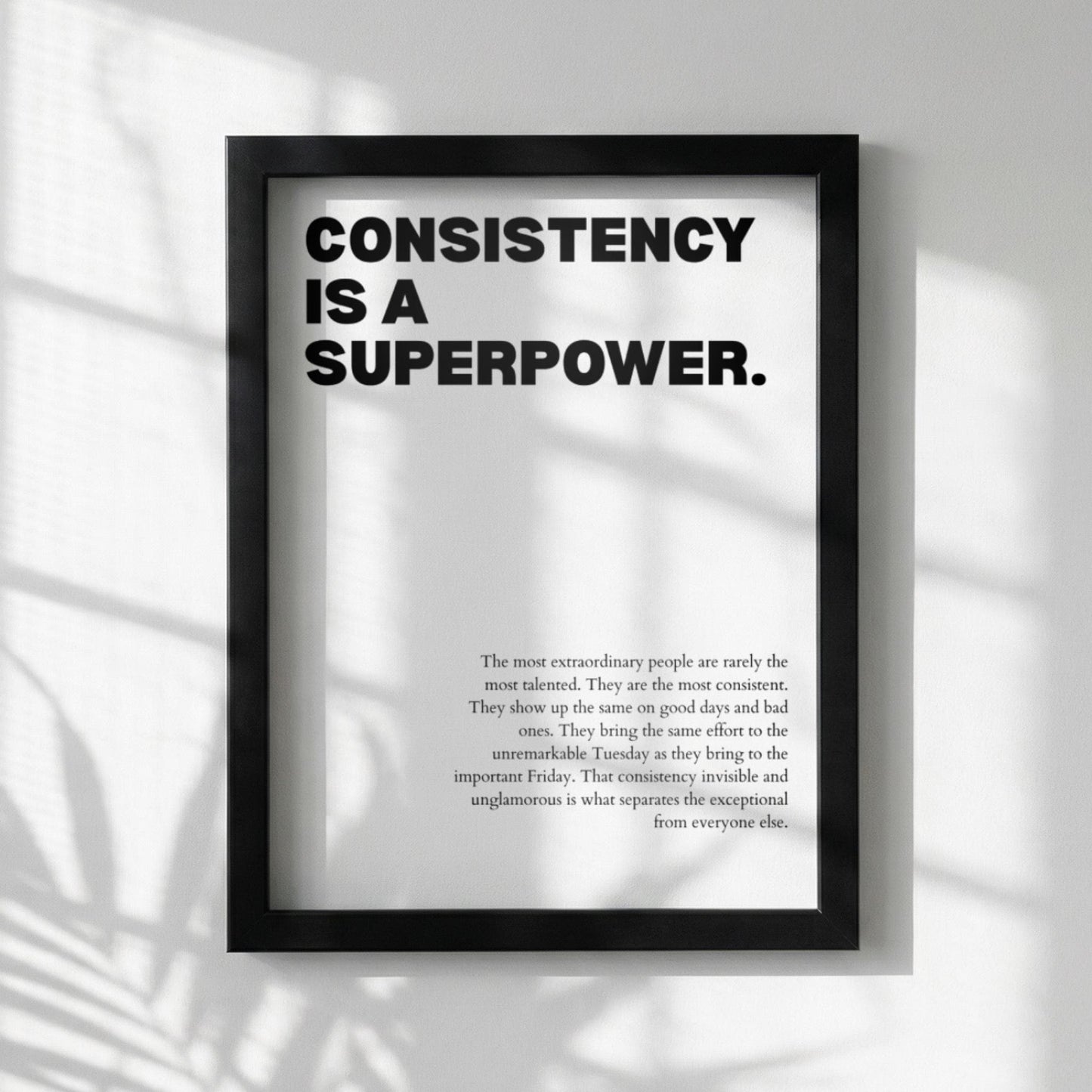 Consistency Is a Superpower Poster | Powerful Motivational Art | Inspirational Success Quote | Modern Office Wall Decor