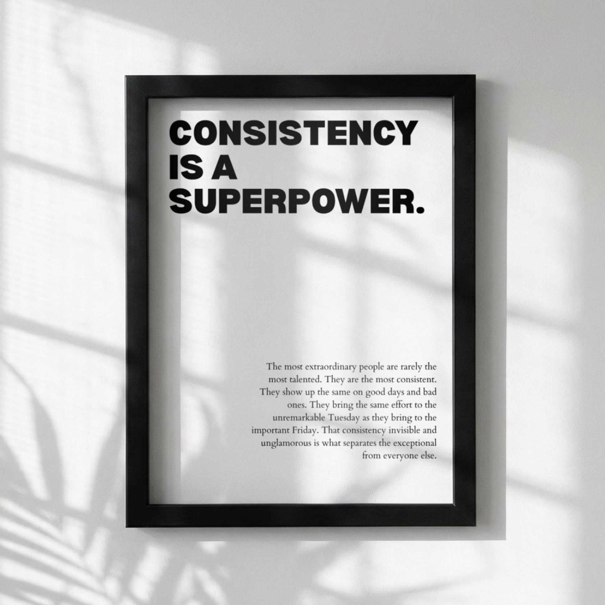 Consistency Is a Superpower Poster | Powerful Motivational Art | Inspirational Success Quote | Modern Office Wall Decor