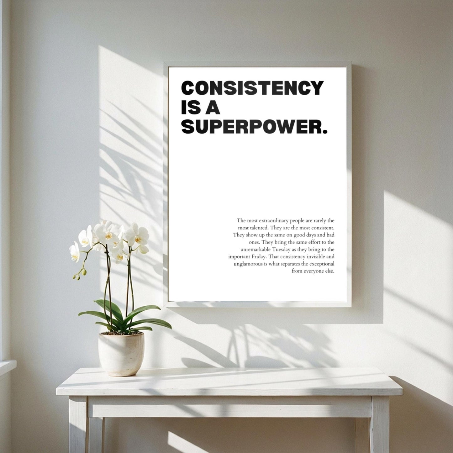 Consistency Is a Superpower Poster | Powerful Motivational Art | Inspirational Success Quote | Modern Office Wall Decor