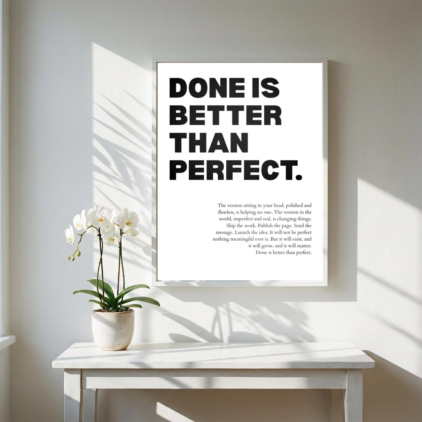 Done Is Better Than Perfect Poster | Powerful Motivational Wall Art | Inspirational Success Quote | Modern Office Decor