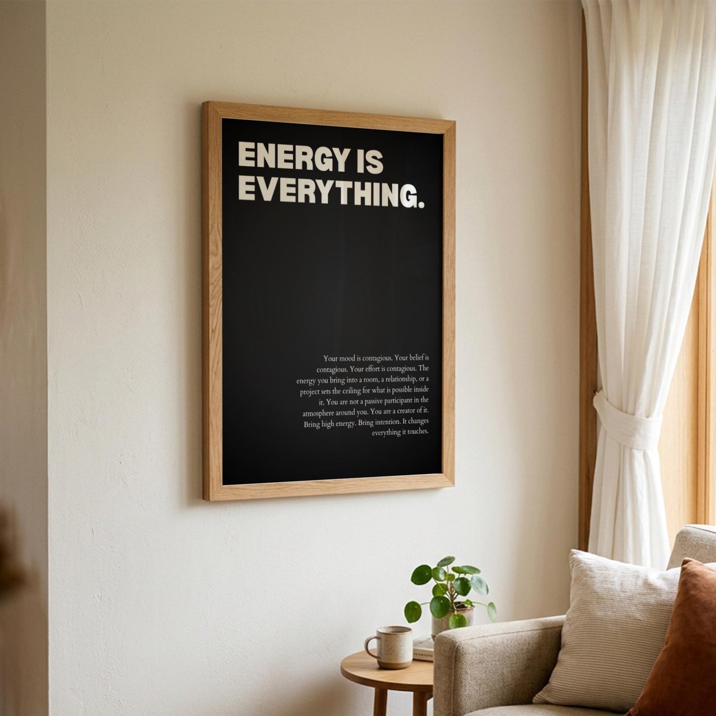 Energy Is Everything Poster | Powerful Motivational Wall Art | Inspirational Success Quote | Modern Office Decor