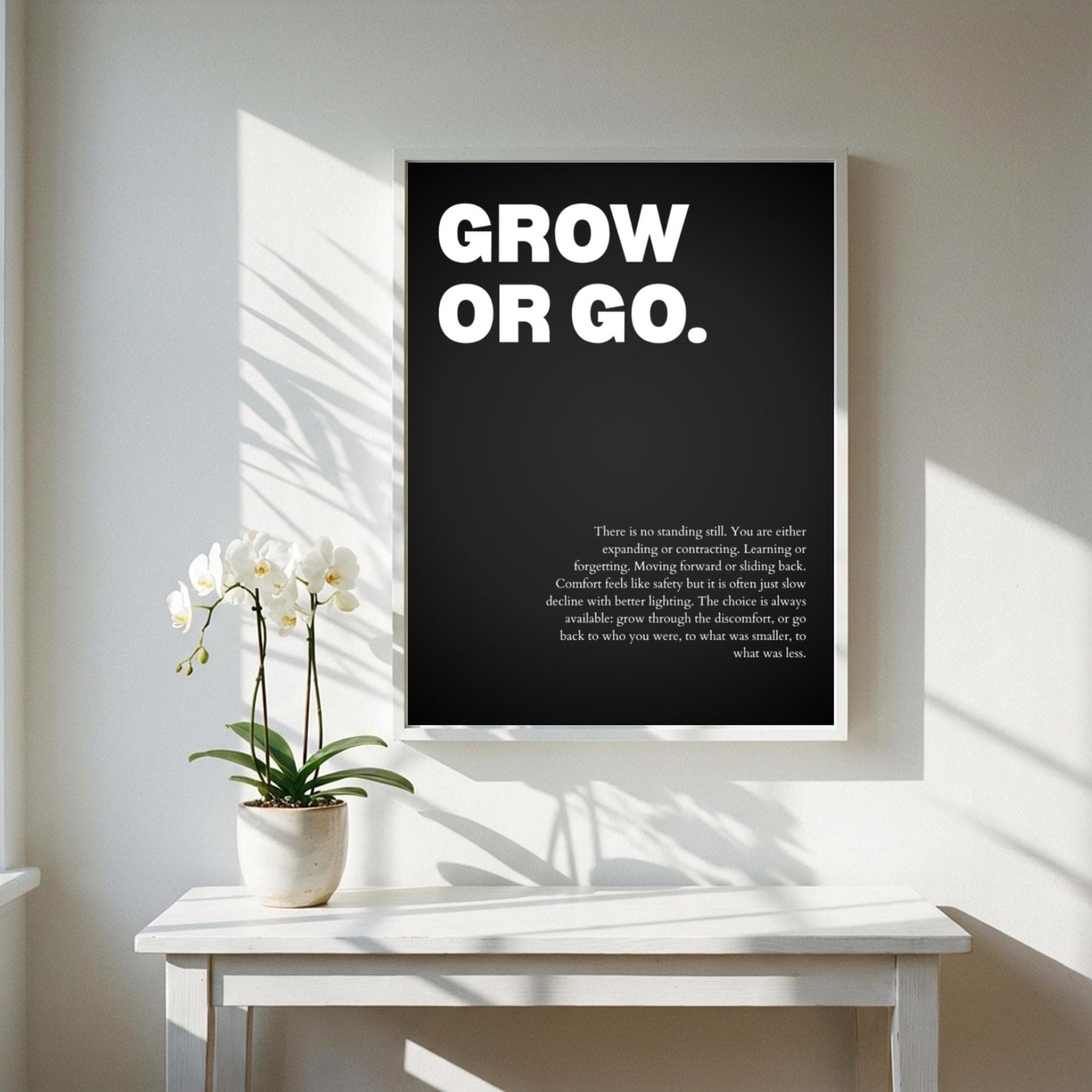 Grow Or Go Poster | Powerful Motivational Wall Art | Inspirational Success Quote | Modern Office Decor