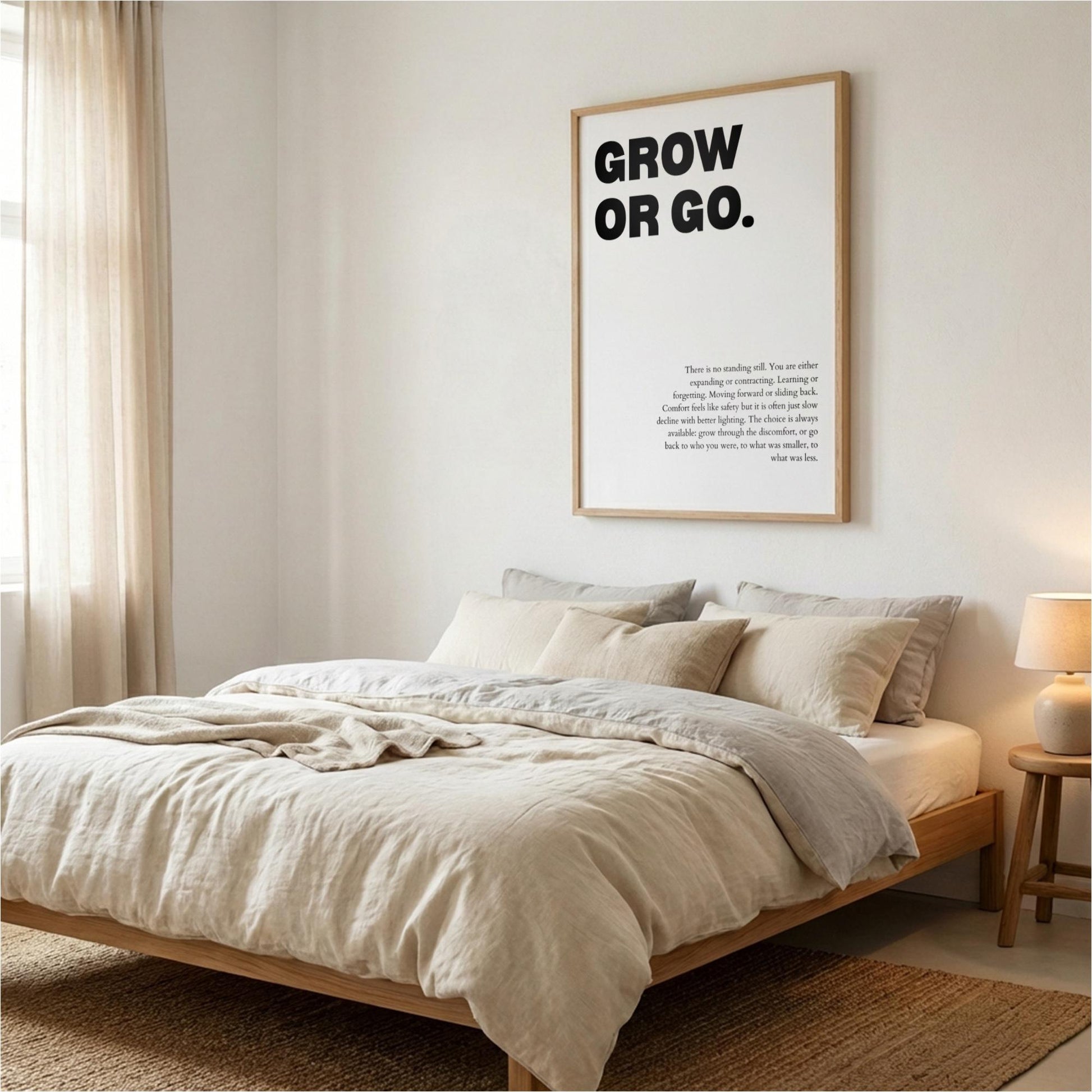 Grow Or Go Poster | Powerful Motivational Wall Art | Inspirational Success Quote | Modern Office Decor