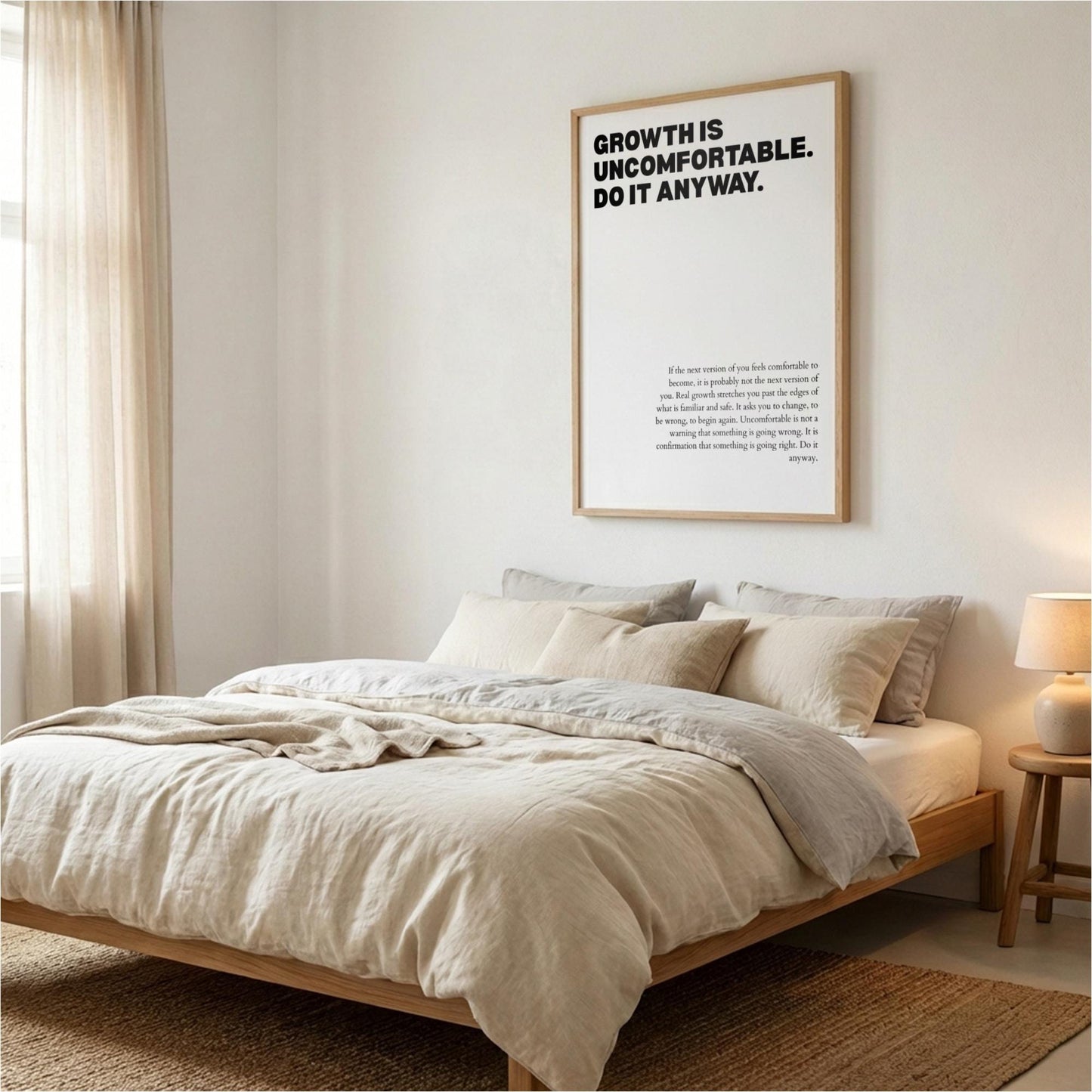 Growth Is Uncomfortable Do It Anyway Poster | Powerful Motivational Wall Art | Success Quote | Modern Office Decor