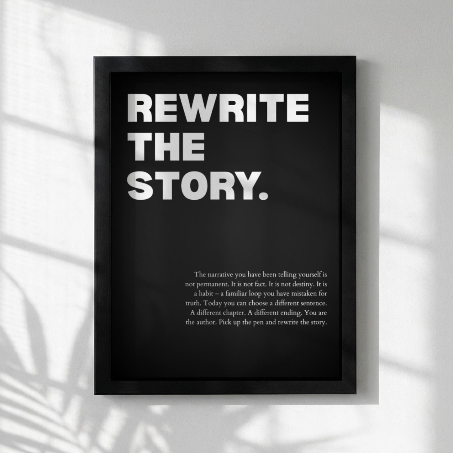 Rewrite The Story Poster | Powerful Motivational Wall Art | Success Quote | Modern Office Decor