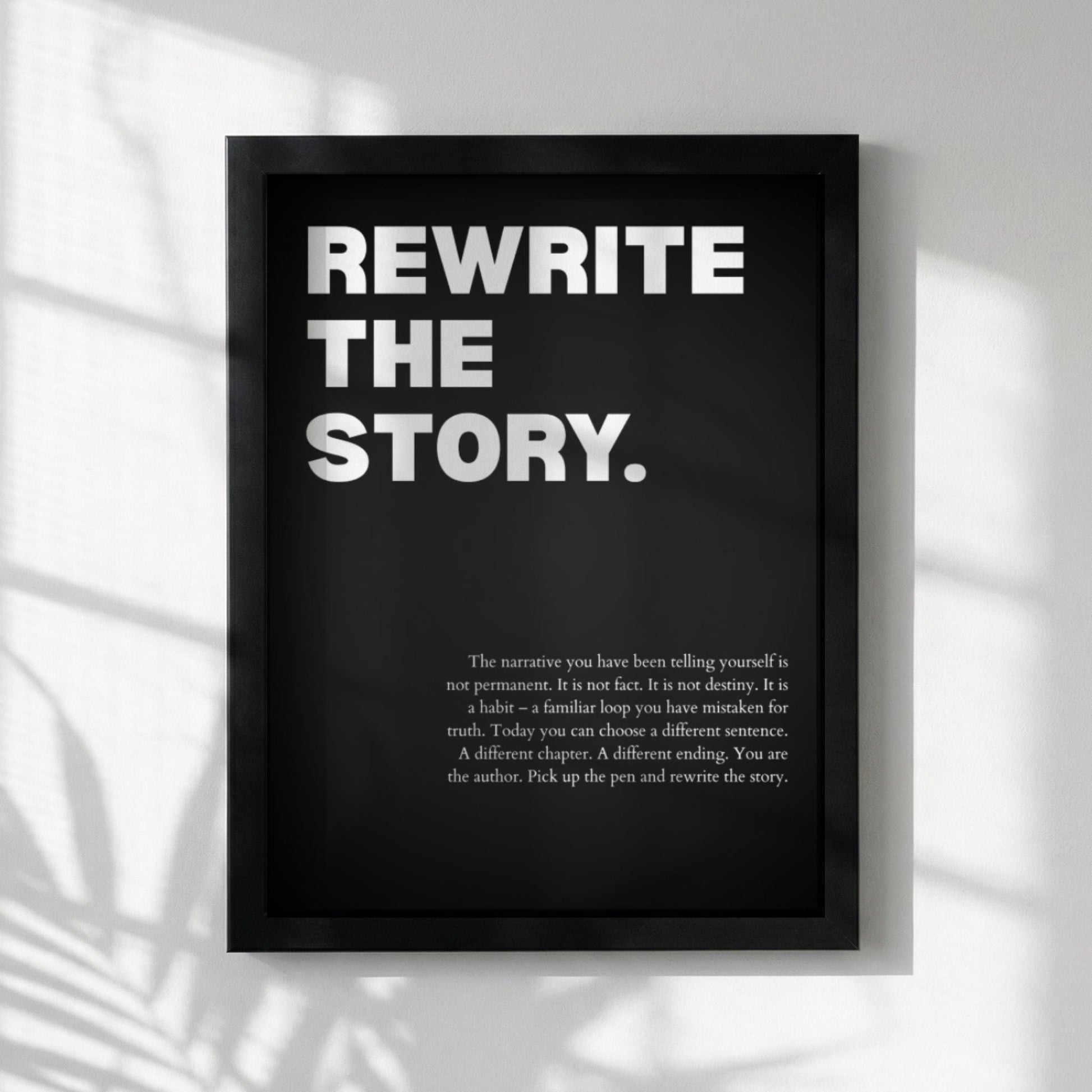 Rewrite The Story Poster | Powerful Motivational Wall Art | Success Quote | Modern Office Decor