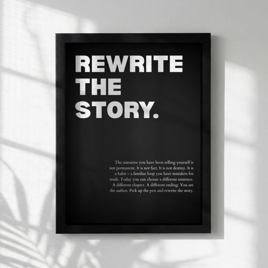 Rewrite The Story Poster | Powerful Motivational Wall Art | Success Quote | Modern Office Decor