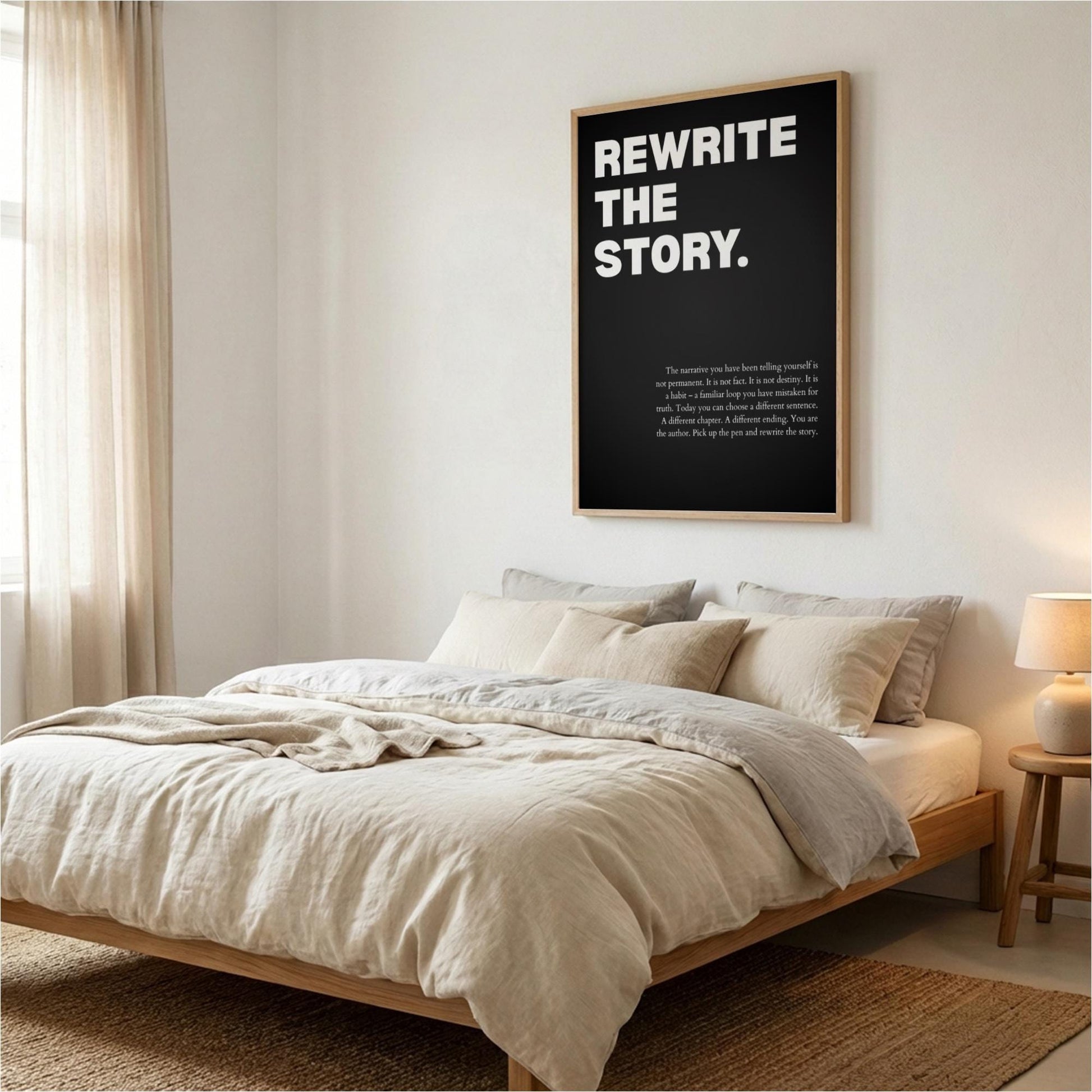 Rewrite The Story Poster | Powerful Motivational Wall Art | Success Quote | Modern Office Decor