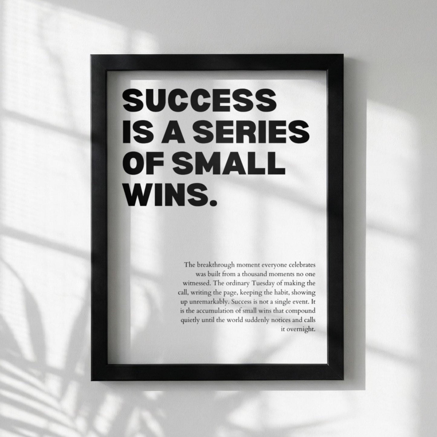 Success Is A Series Of Small Wins Poster | Powerful Motivational Wall Art | Success Quote | Modern Office Decor