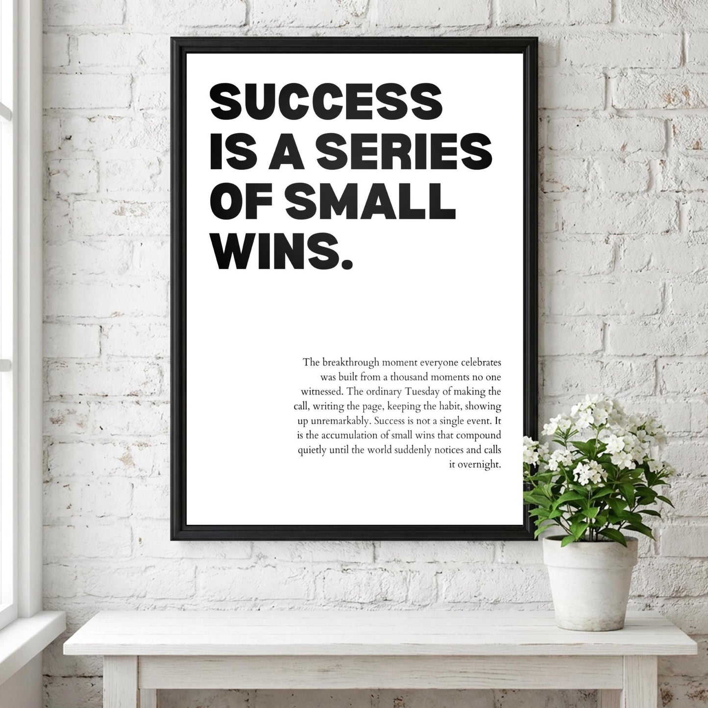 Success Is A Series Of Small Wins Poster | Powerful Motivational Wall Art | Success Quote | Modern Office Decor