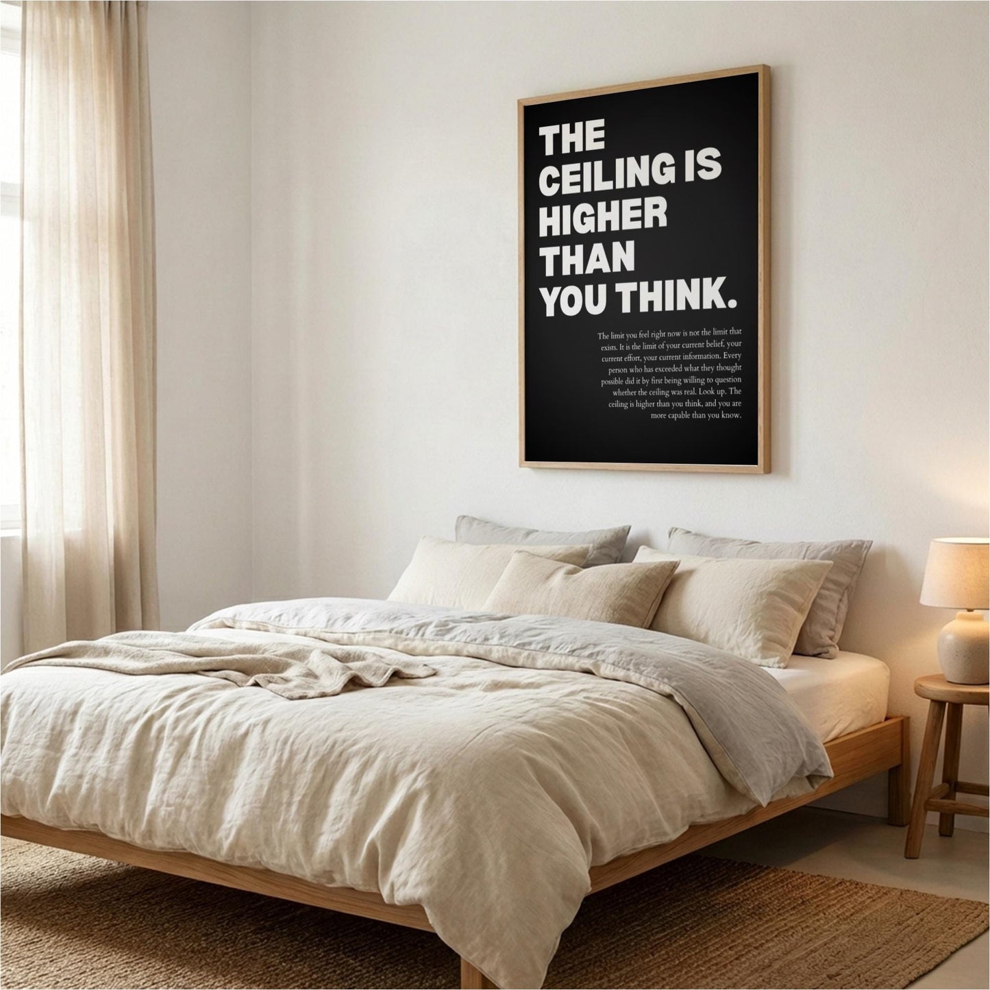 The Ceiling Is Higher Than You Think Poster | Powerful Motivational Wall Art | Success Quote | Modern Office Decor