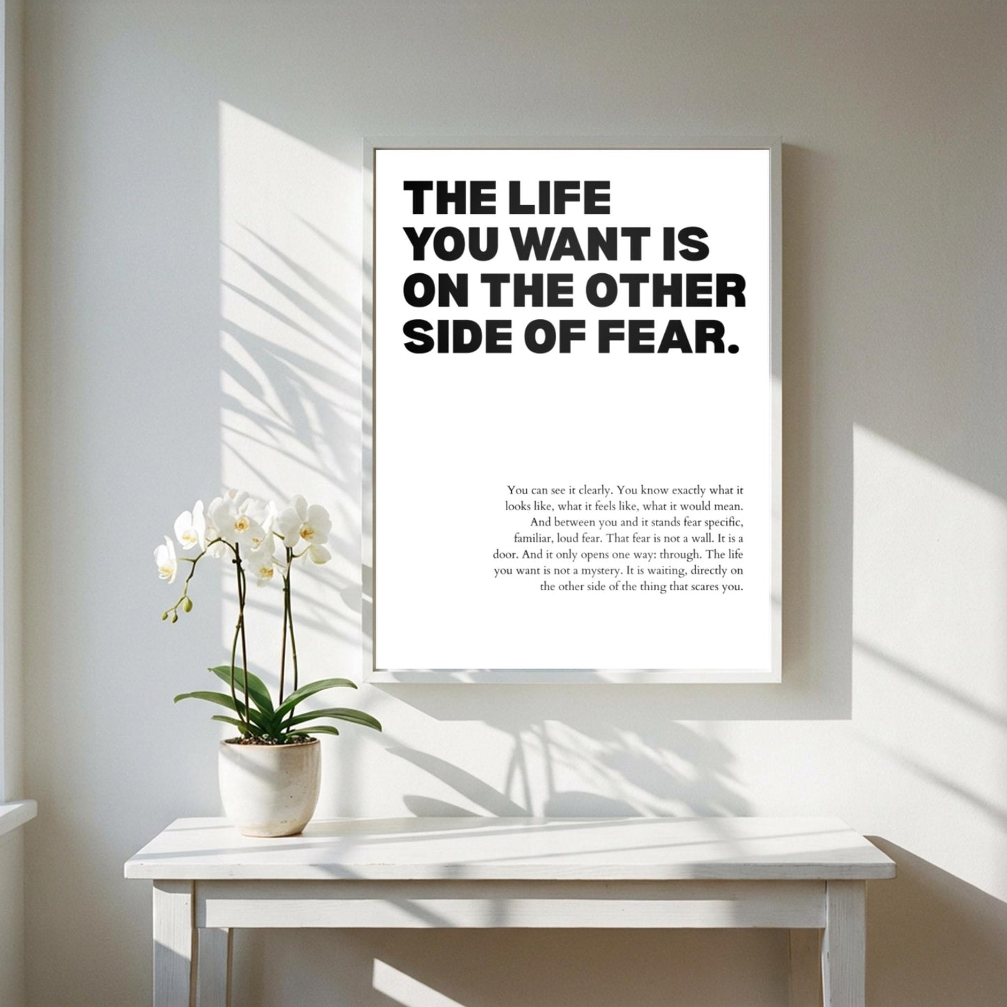 The Life You Want Is On The Other Side Of Fear Poster | Powerful Motivational Wall Art | Success Quote | Modern Office Decor