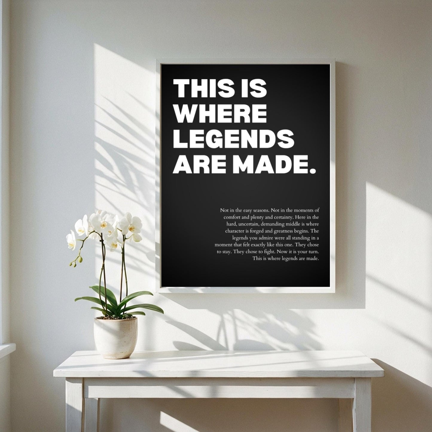 This Is Where Legends Are Made Poster | Powerful Motivational Wall Art | Success Quote | Modern Office Decor