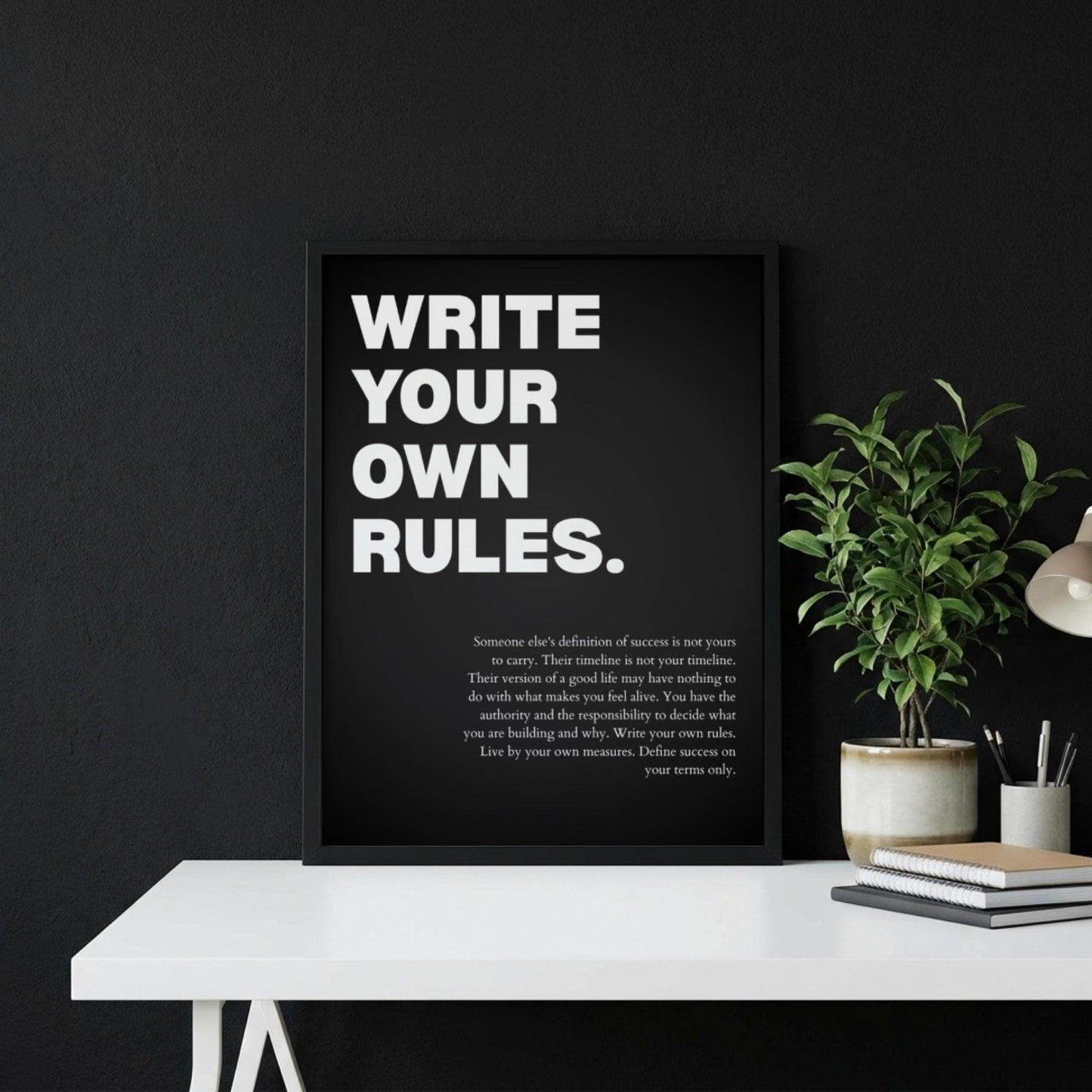 Write Your Own Rules Poster | Powerful Motivational Wall Art | Success Quote | Modern Office Decor