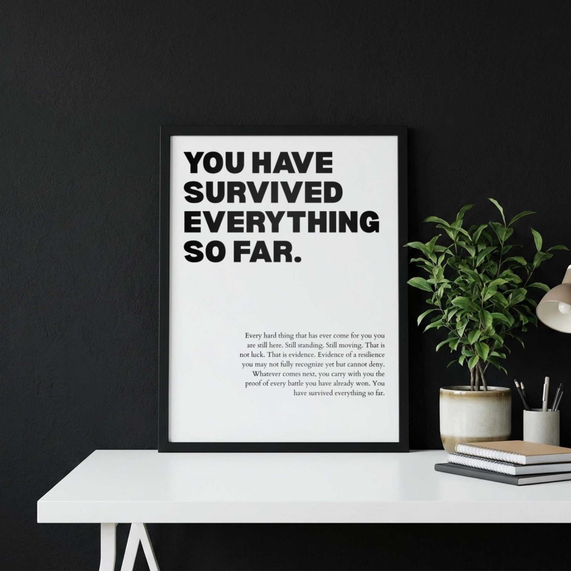 You Have Survived Everything So Far Poster | Powerful Motivational Wall Art | Resilience Quote