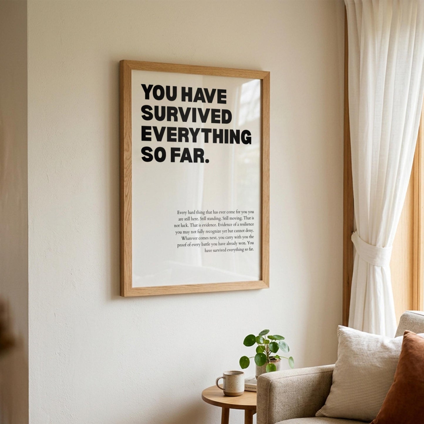 You Have Survived Everything So Far Poster | Powerful Motivational Wall Art | Resilience Quote