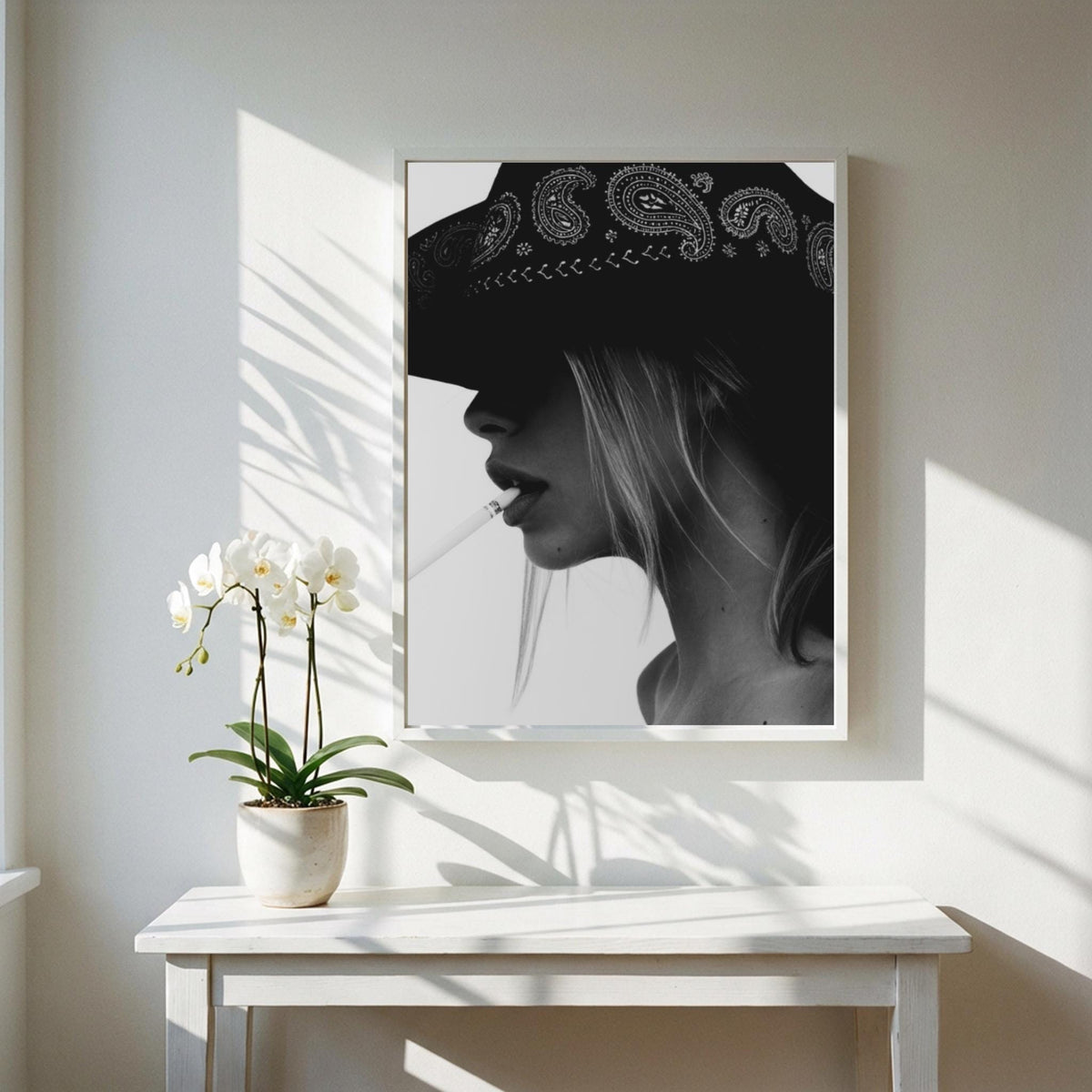 Bandit Smoke Black & White Poster | Minimalist Portrait Wall Art | Modern Decor | Edgy Character Print | Aesthetic Art