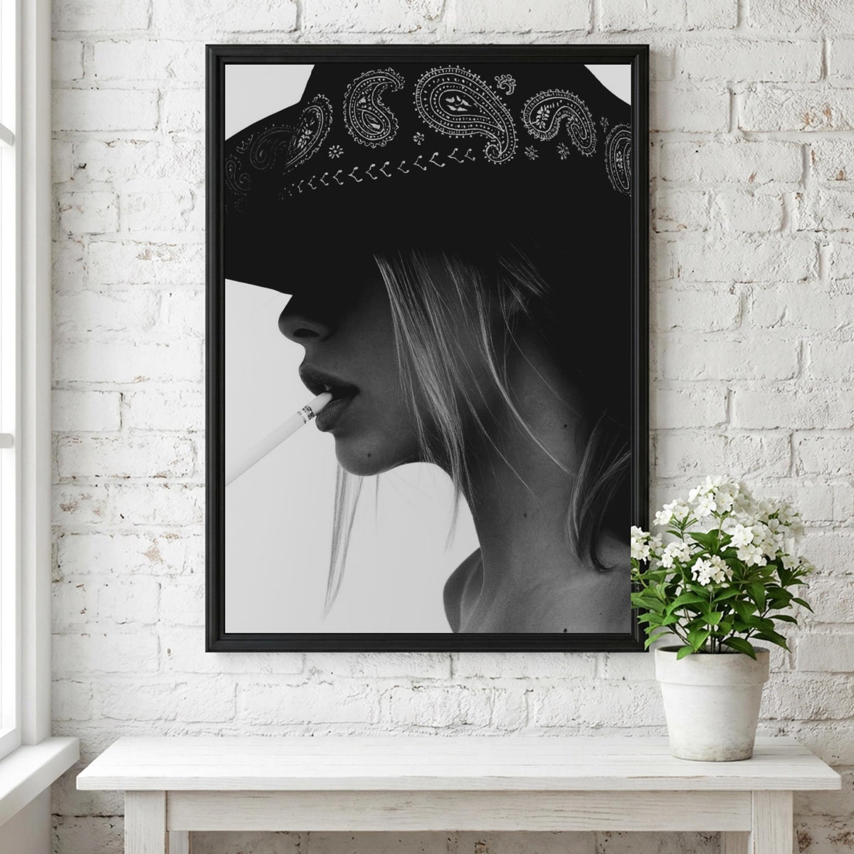 Bandit Smoke Black & White Poster | Minimalist Portrait Wall Art | Modern Decor | Edgy Character Print | Aesthetic Art