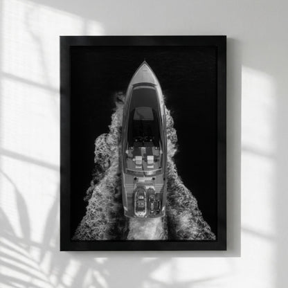 Black Wake Black & White Poster | Minimalist Abstract Wall Art | Modern Dark Aesthetic Decor | Monochrome Art Print