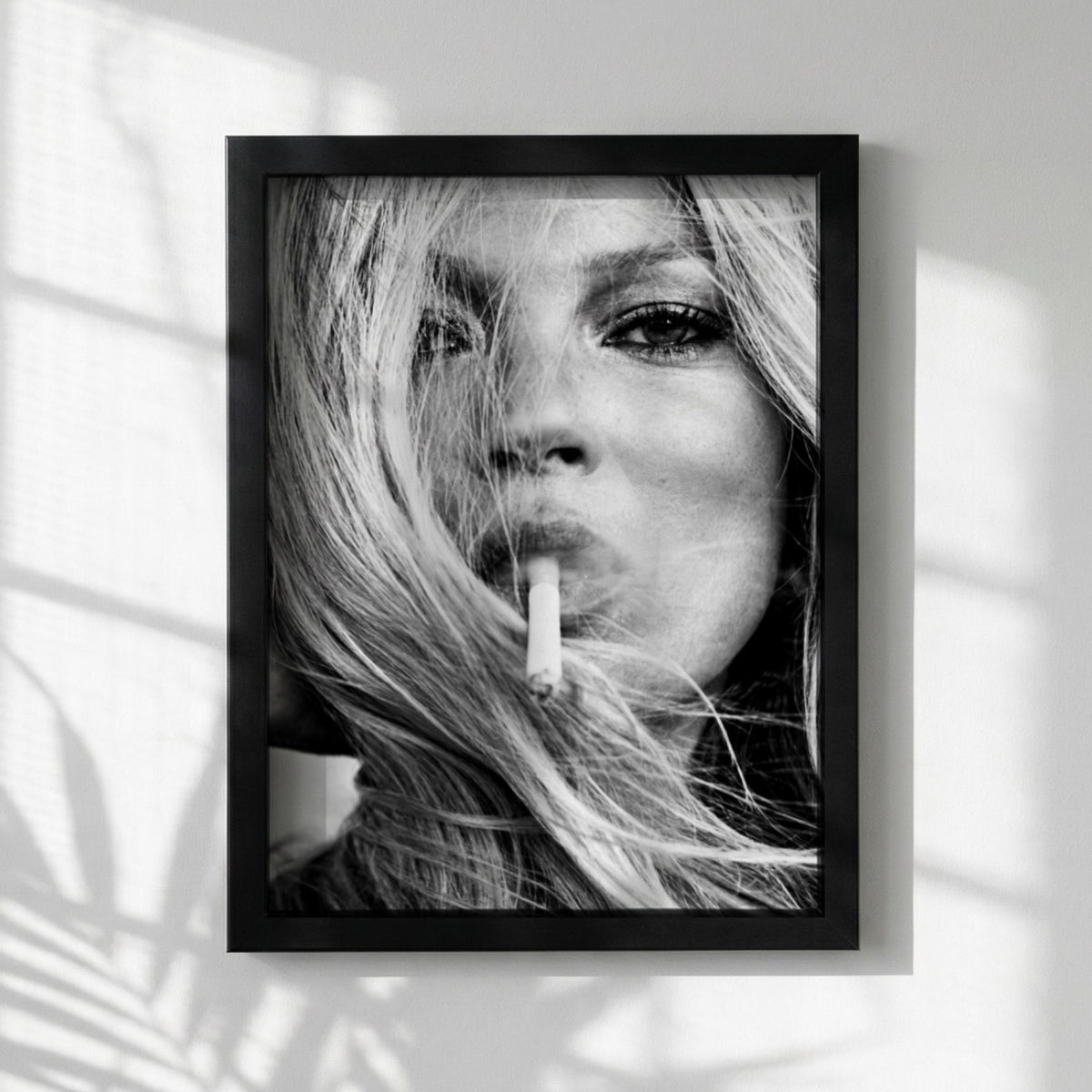 Blonde Smoke Black & White Poster | Minimalist Portrait Wall Art | Modern Aesthetic Decor | Smoky Character Print