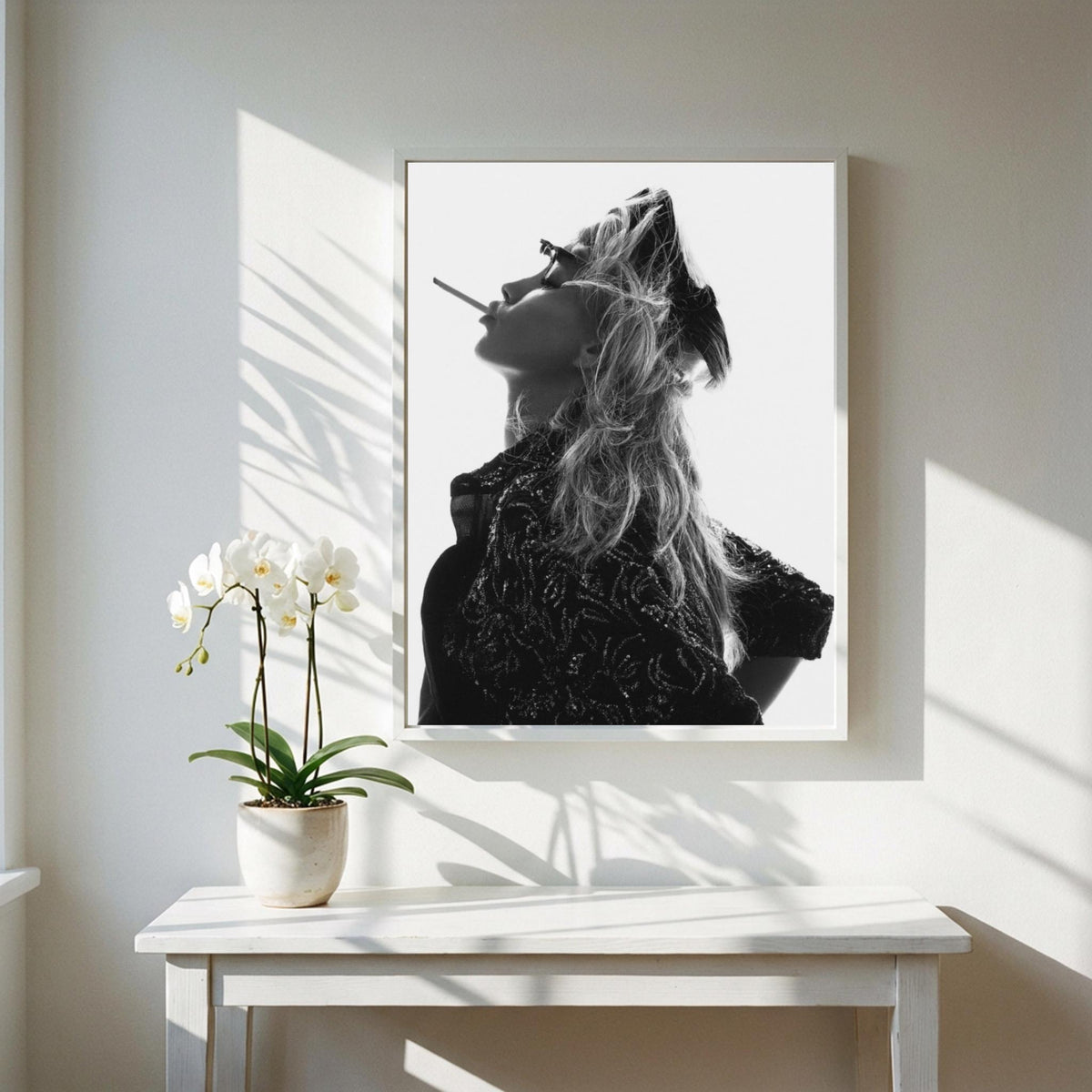 Bow & Smoke Black & White Poster | Minimalist Portrait Wall Art | Modern Aesthetic Decor | Elegant Smoky Print