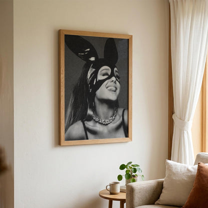 Bunny Mood Black & White Poster | Minimalist Animal Wall Art | Cute Aesthetic Decor | Modern Nursery Print