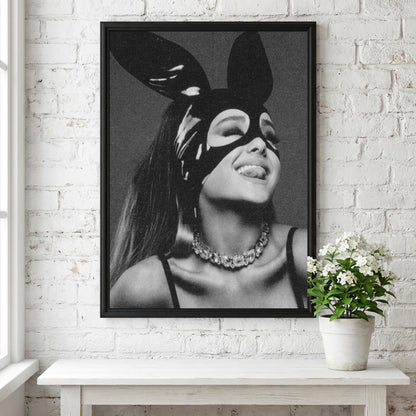 Bunny Mood Black & White Poster | Minimalist Animal Wall Art | Cute Aesthetic Decor | Modern Nursery Print