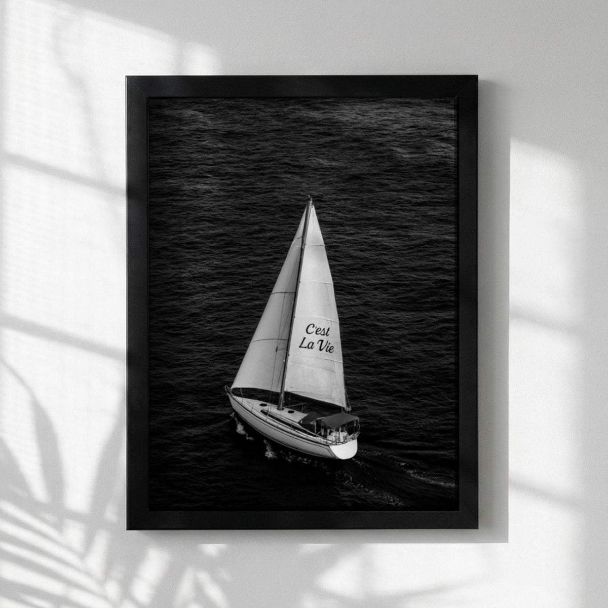 C’est La Vie Black & White Poster | Minimalist Typography Wall Art | Modern French Quote Decor | Aesthetic Print