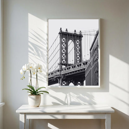City Steel Black & White Poster | Minimalist Urban Wall Art | Modern Industrial Decor | Abstract City Print