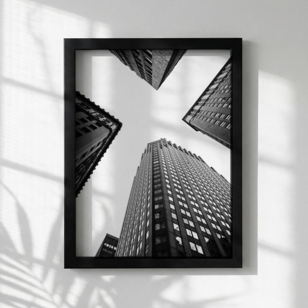City Vertigo Black & White Poster | Minimalist Urban Wall Art | Modern Cityscape Decor | Abstract Architecture Print