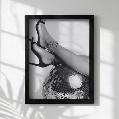 Disco Legs Black & White Poster | Minimalist Retro Wall Art | Modern Dance Decor | Funky Pop Art Print