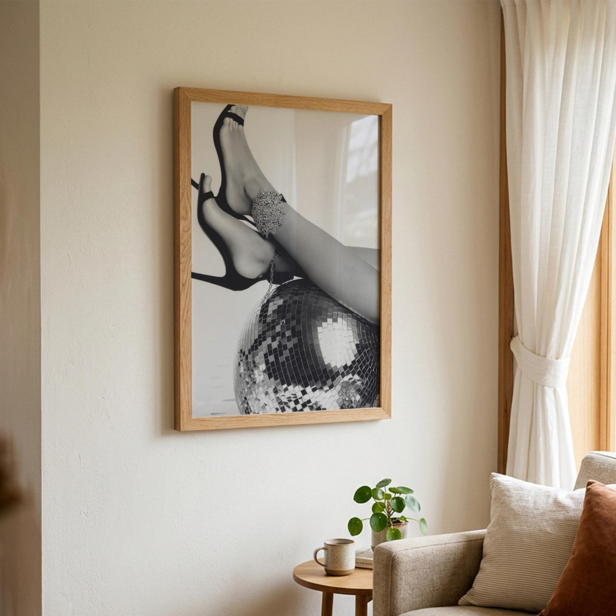 Disco Legs Black & White Poster | Minimalist Retro Wall Art | Modern Dance Decor | Funky Pop Art Print