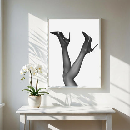Feline Glam Black & White Poster | Minimalist Cat Wall Art | Modern Glam Decor | Elegant Animal Print