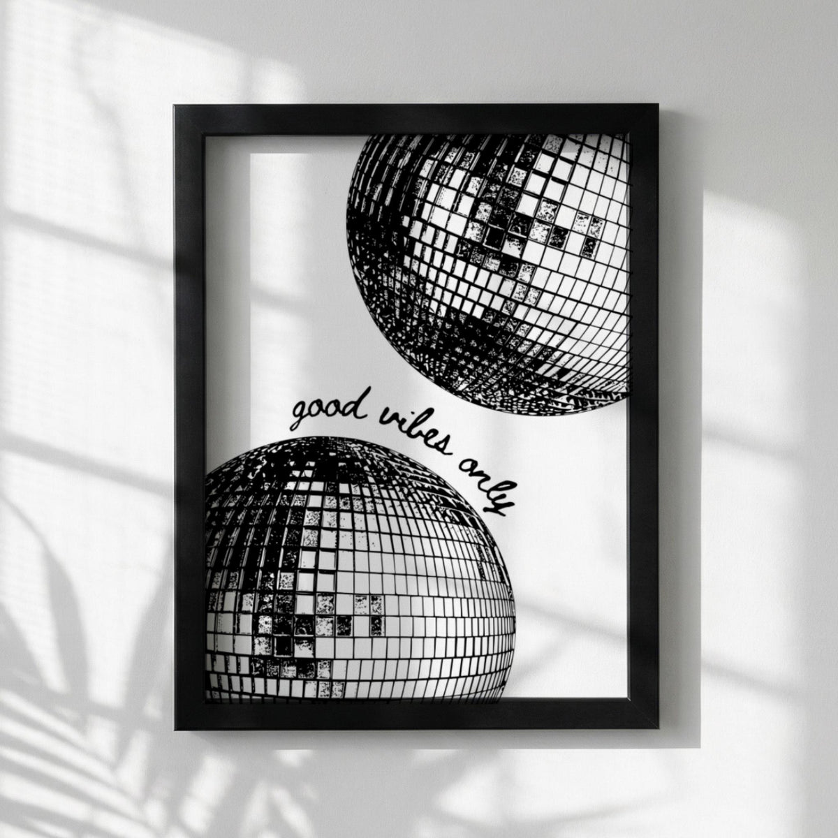 Good Vibes Only Black & White Minimalist Typography Wall Art | Modern Positive Quote Decor | Aesthetic Poster Print