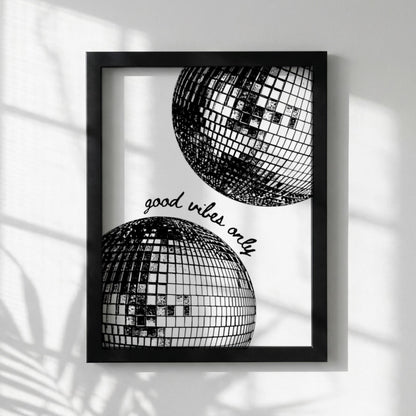 Good Vibes Only Black & White Minimalist Typography Wall Art | Modern Positive Quote Decor | Aesthetic Poster Print