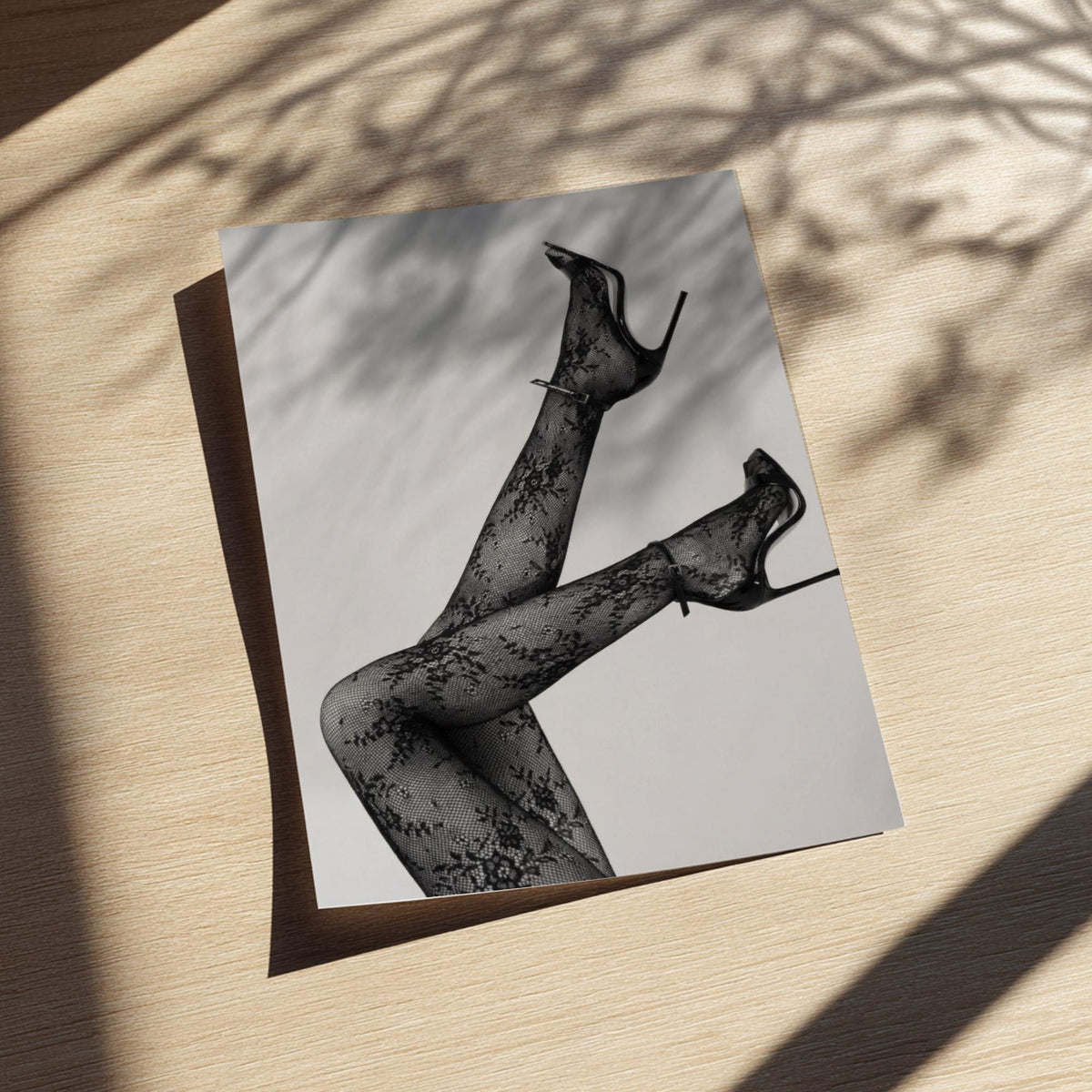 Lace Temptation Black & White Minimalist Fashion Wall Art | Elegant Aesthetic Lingerie Inspired Decor Poster